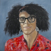 Bernardine Evaristo, Author  12 x 12''  oil on canvas