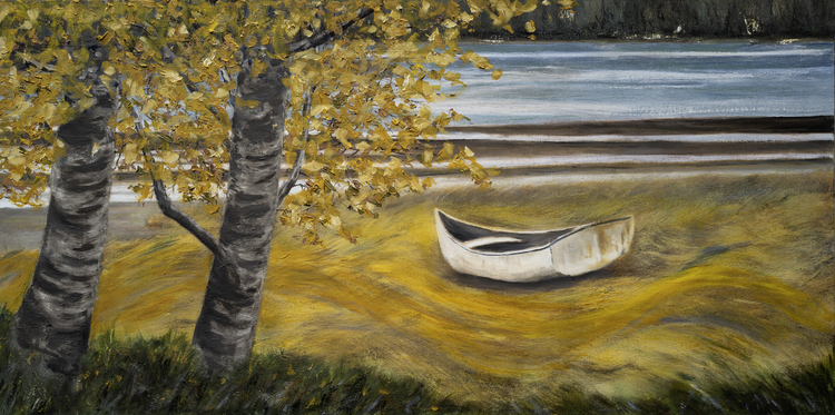 Estuary  Oil on canvas  12 x 24''