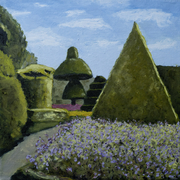 Levens Hall Garden   12 x 12''  oil on canvas