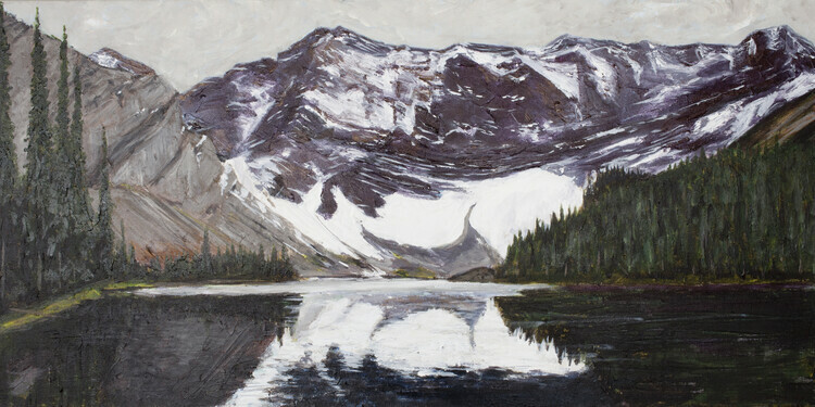 Mount Sarrail from Rawson Lake (acrylic)  SOLD