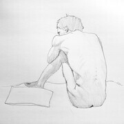 Seated Male Nude 12"x 12"  (graphite on paper)