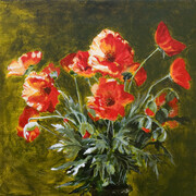 Sunlit Poppies (acrylic)  SOLD